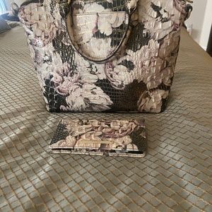 Brahmin Large Duxbury Satchel Eden Melbourne with matching wallet